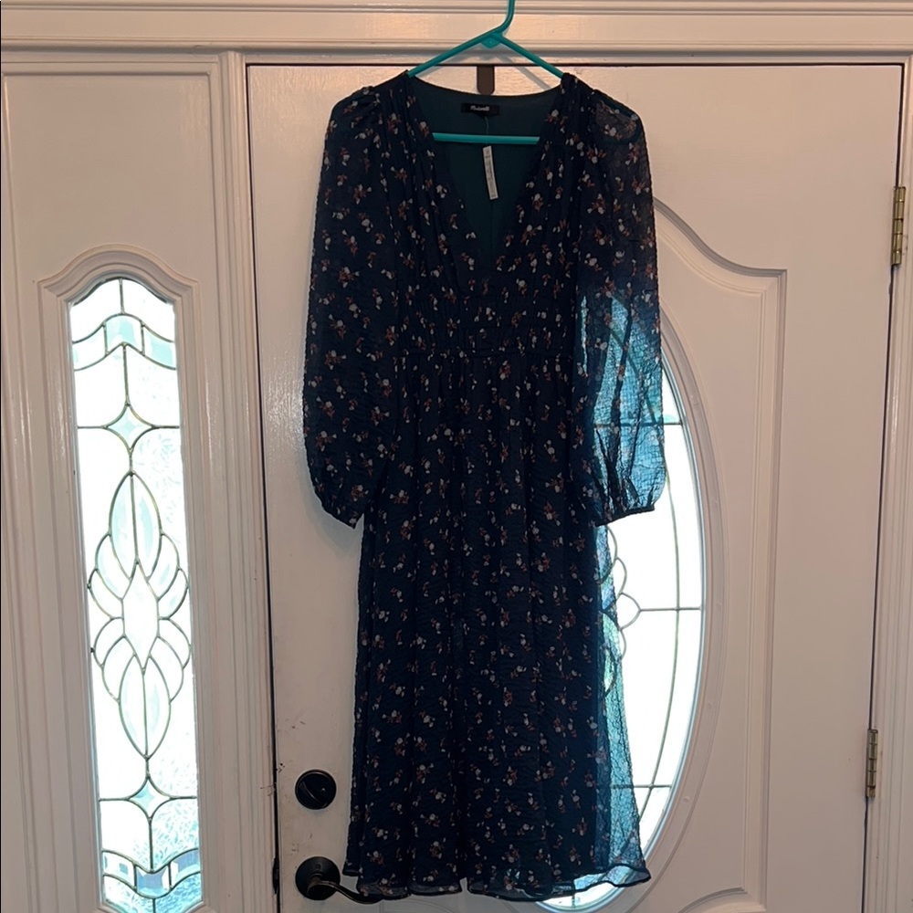 Madewell V-Neck Bishop Sleeve dress nwt xs